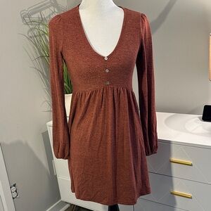 Harper Heritage long sleeve Rust color Dress
